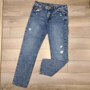 GAP Kids Girls Girlfriend Jeans Distressed Stretch Blue Denim Pants Size 16